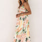 Multicolor Spaghetti Straps Graffti Print Long Dress