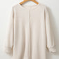 Apricot Waffle Knit Splits Batwing Sleeve Oversized Top