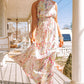 Multicolor Crisscross Backless Long Floral Dress