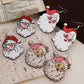 White 3 Pairs Christmas Santa Clause Pendant Hook Earrings