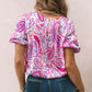 Paisley Pattern Print Puff Sleeve V Neck Blouse