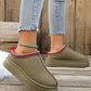 Sage Green Contrast Print Suede Plush Lined Snow Boots