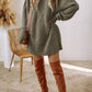 Mist Green Cable Knit Drop Shoulder Loose Fit Sweater Dress