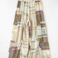 Yellow Boho Patchwork Print Drawstring Wide Leg Pants