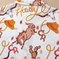 Beige howdy Western Patterns Button up Loose Shirt