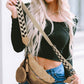 Camel Colorblock Strap Chain Shoulder Bag With Coin Purse