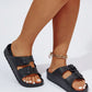 Black Double-buckle EVA Slippers