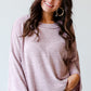 Orchid Petal Exposed Seam Drop Shoulder Wide Long Sleeve T Shirt