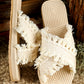 Beige Tassel Woven Crossed Straps Flat Slippers