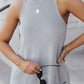 Gray Crisscross Cut-out Back Knit Sleeveless Dress