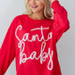 Fiery Red Christmas Santa Baby Tinsel Graphic Sweatshirt