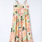 Multicolor Spaghetti Straps Graffti Print Long Dress