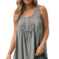 Gray Thermal Knit Panel Babydoll Tank Top