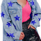 Bluing Sequin Star Flap Pocket Denim Jacket