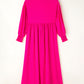 Rose Bubble Sleeve Shirt Maxi Dress