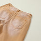 Brown Distressed Hollow-out High Waist Cropped Flare Jeans