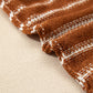 Brown Stripe Drop Shoulder Casual Sweater