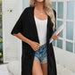 Black Dolman Half Sleeve Pocketed Long Cardigan