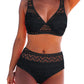 Black Lace Crochet V Neck High Waist Bikini Swimsuit