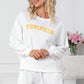 White PUMPKIN Flocking Graphic Pullover Sweatshirt and Shorts Set