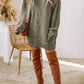 Mist Green Cable Knit Drop Shoulder Loose Fit Sweater Dress