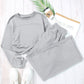 Light Grey Solid Criss Cross Crop Top and Pants Active Set