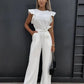 2024 Summer Short Sleeve Wide Leg Jumpsuit For Women Elegant Romper Vintage Streetwear Jumpsuits Overalls Women Jump Suit Woman