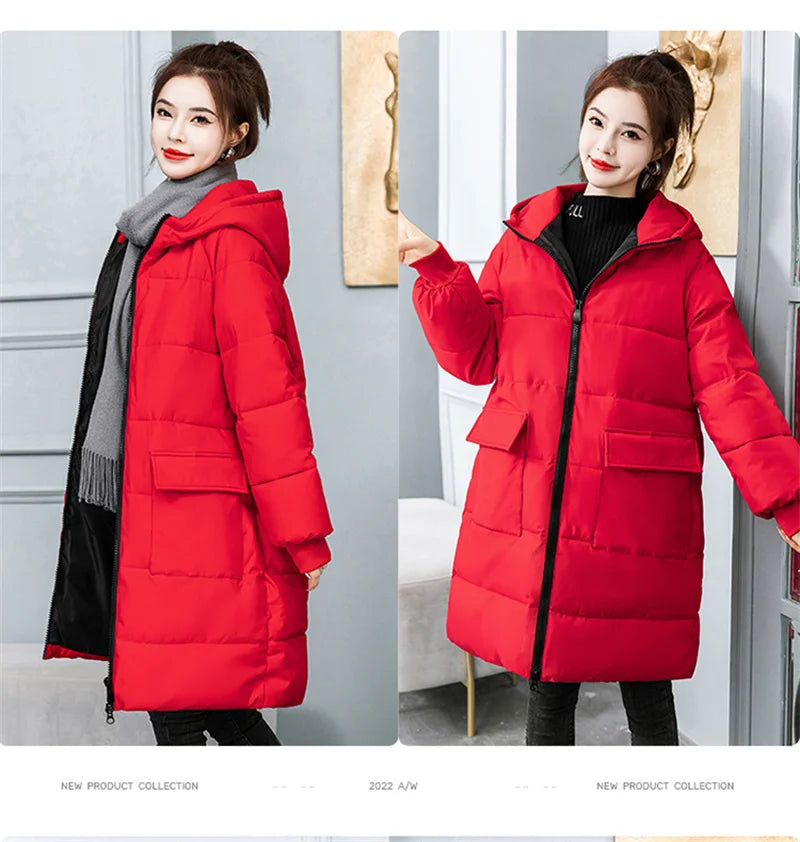 Super Large Size Winter Long Coat Women's Cotton-padded Jacket Oversize Loose Parkas Hooded Thicken Overcoat Plus Size XL-8XL