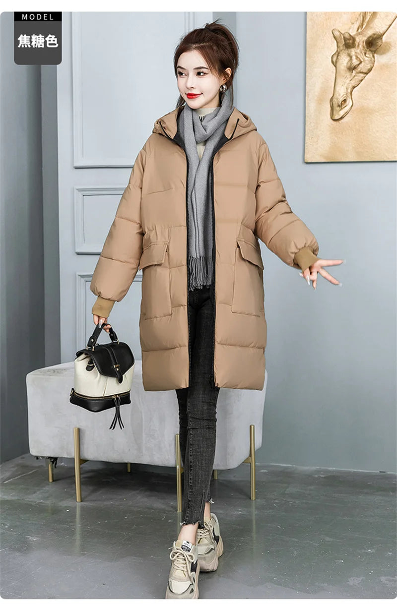 Super Large Size Winter Long Coat Women's Cotton-padded Jacket Oversize Loose Parkas Hooded Thicken Overcoat Plus Size XL-8XL