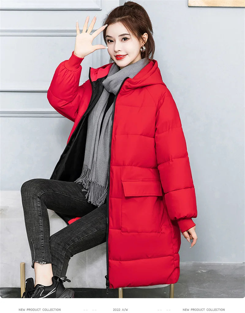 Super Large Size Winter Long Coat Women's Cotton-padded Jacket Oversize Loose Parkas Hooded Thicken Overcoat Plus Size XL-8XL