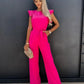 2024 Summer Short Sleeve Wide Leg Jumpsuit For Women Elegant Romper Vintage Streetwear Jumpsuits Overalls Women Jump Suit Woman