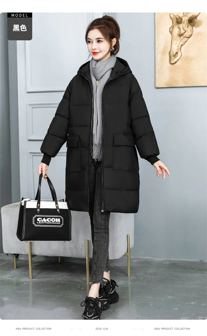 Super Large Size Winter Long Coat Women's Cotton-padded Jacket Oversize Loose Parkas Hooded Thicken Overcoat Plus Size XL-8XL