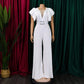 Women's 2024 summer new fashion patchwork sexy pleated high waist loose wide leg jumpsuit