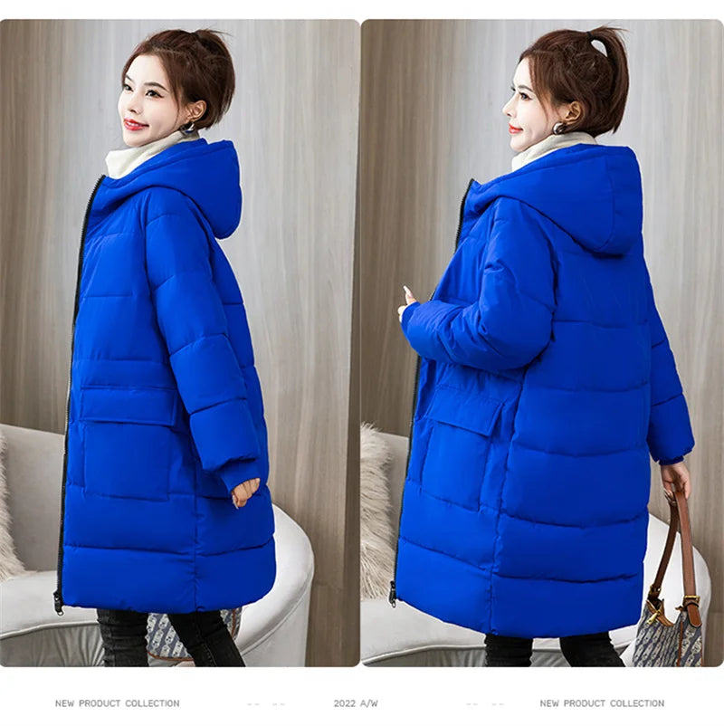 Super Large Size Winter Long Coat Women's Cotton-padded Jacket Oversize Loose Parkas Hooded Thicken Overcoat Plus Size XL-8XL