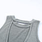 Gray Crisscross Cut-out Back Knit Sleeveless Dress