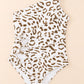 Leopard Print One Shoulder Hollow-out One-Piece Swimsuit