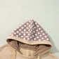 Apricot Floral Patchwork Star Pattern Drawstring Hoodie