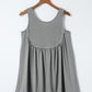 Gray Thermal Knit Panel Babydoll Tank Top