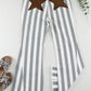 Stripe Star Embellished Western Flare Jeans