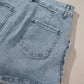 Dusk Blue Studded Acid Wash Jean Shorts