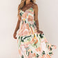 Multicolor Spaghetti Straps Graffti Print Long Dress