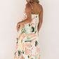 Multicolor Spaghetti Straps Graffti Print Long Dress