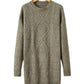 Mist Green Cable Knit Drop Shoulder Loose Fit Sweater Dress