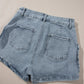 Dusk Blue Studded Acid Wash Jean Shorts