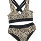 Leopard Print Criss Cross Back Bikini Set