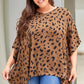 Leopard Plus Size Leopard Batwing Sleeve Tunic Top