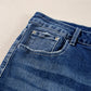 Dirty blue Plus Size High Waist Side Slits Flare Jeans