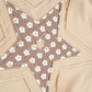 Apricot Floral Patchwork Star Pattern Drawstring Hoodie