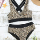 Leopard Print Criss Cross Back Bikini Set