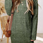 Mist Green Cable Knit Drop Shoulder Loose Fit Sweater Dress